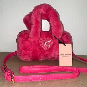 Juicy Couture Lets Get Cozy Roll Bag Pink Flash Soft Crossbody NWT